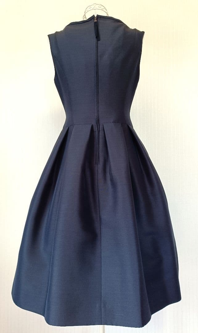 ☆FOXEYフォクシーシルクウールドレスアルドワーズリボンワンピース40☆