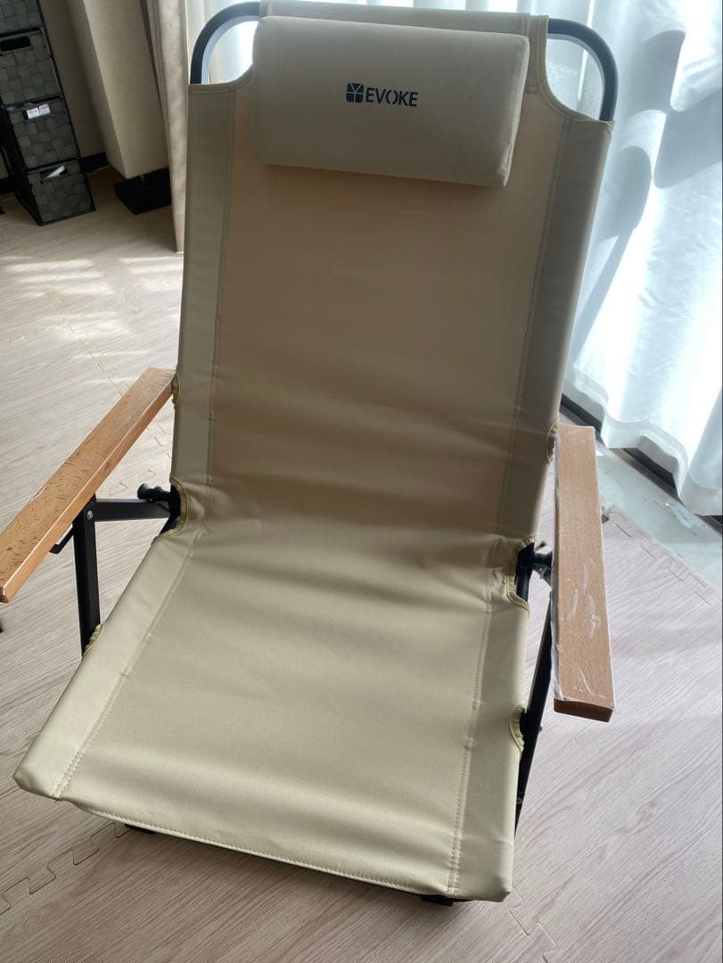 【美品】EVOKE アウトドアチェア リクライニング 2脚セット