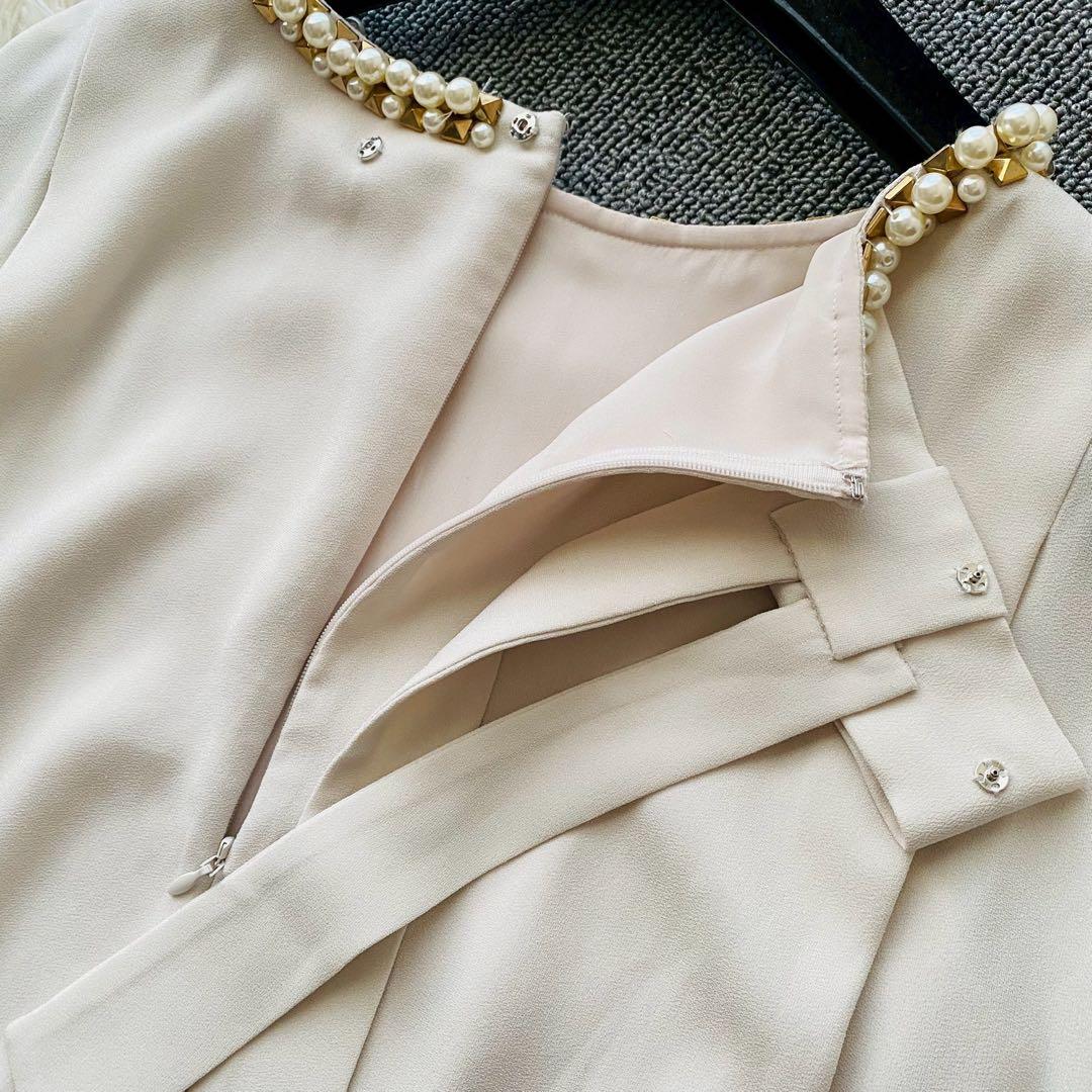 グレースコンチネンタル●極美品●2点セット ノーカラーコート×パールワンピース