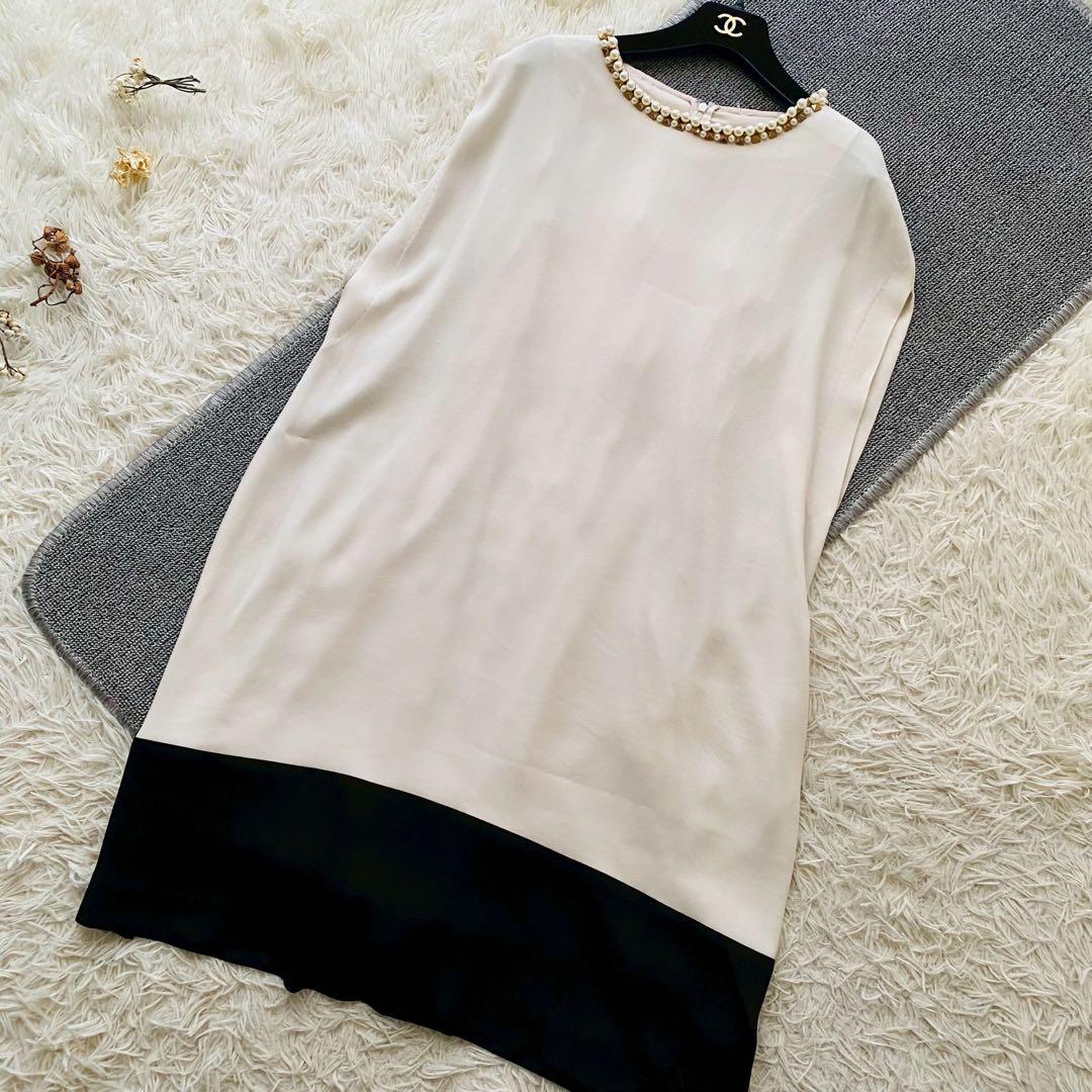 グレースコンチネンタル●極美品●2点セット ノーカラーコート×パールワンピース