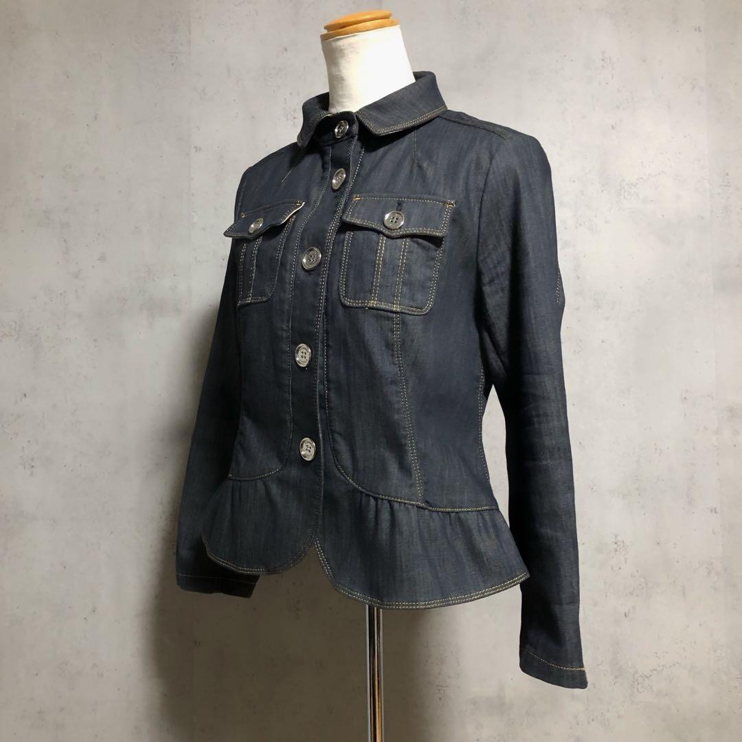 J*Y様 良品　BURBERRYバーバリーロンドン フリルデニムジャケット　ロゴ