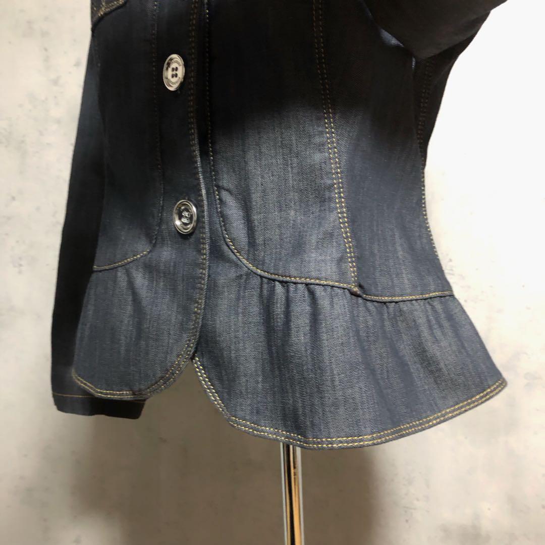 J*Y様 良品　BURBERRYバーバリーロンドン フリルデニムジャケット　ロゴ