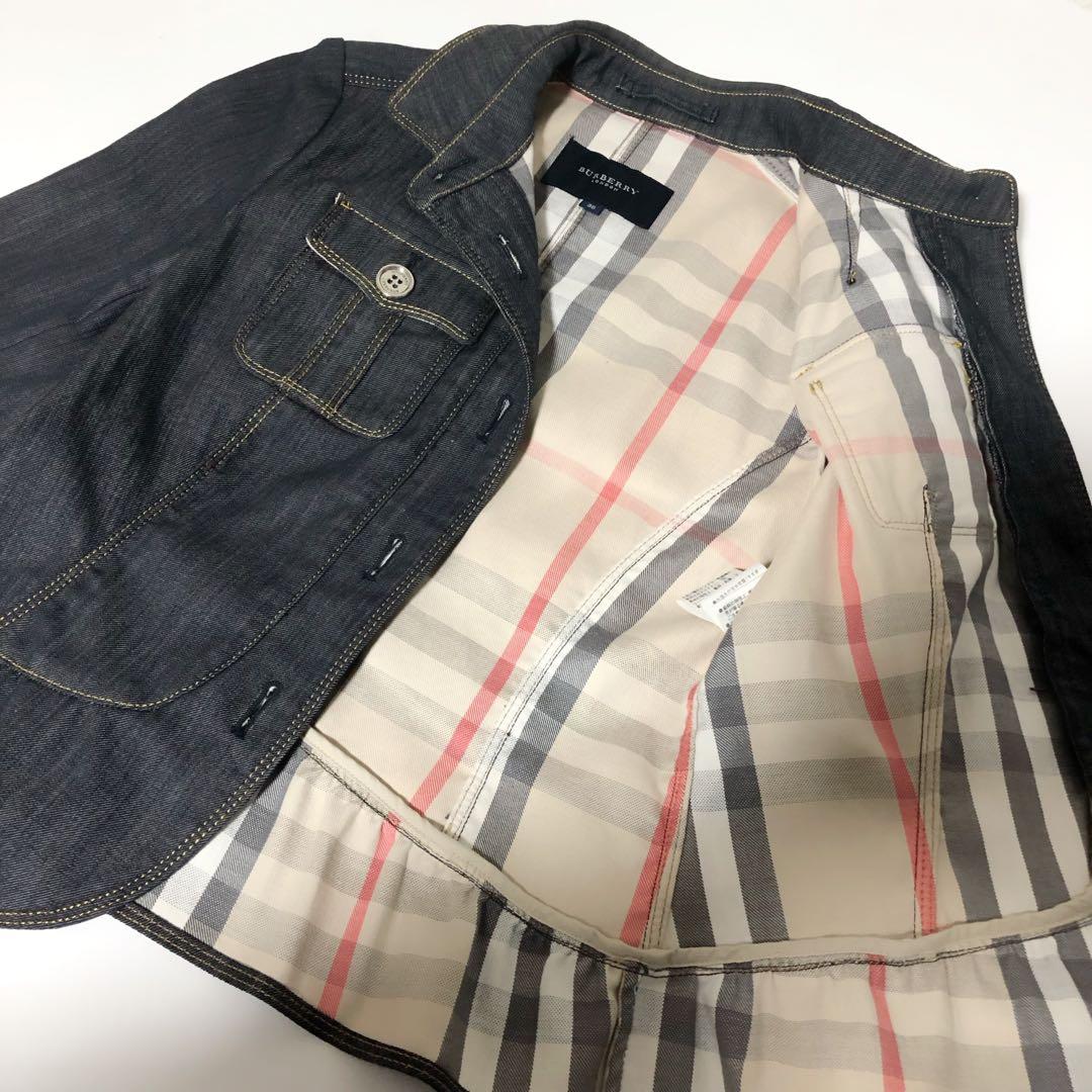 J*Y様 良品　BURBERRYバーバリーロンドン フリルデニムジャケット　ロゴ