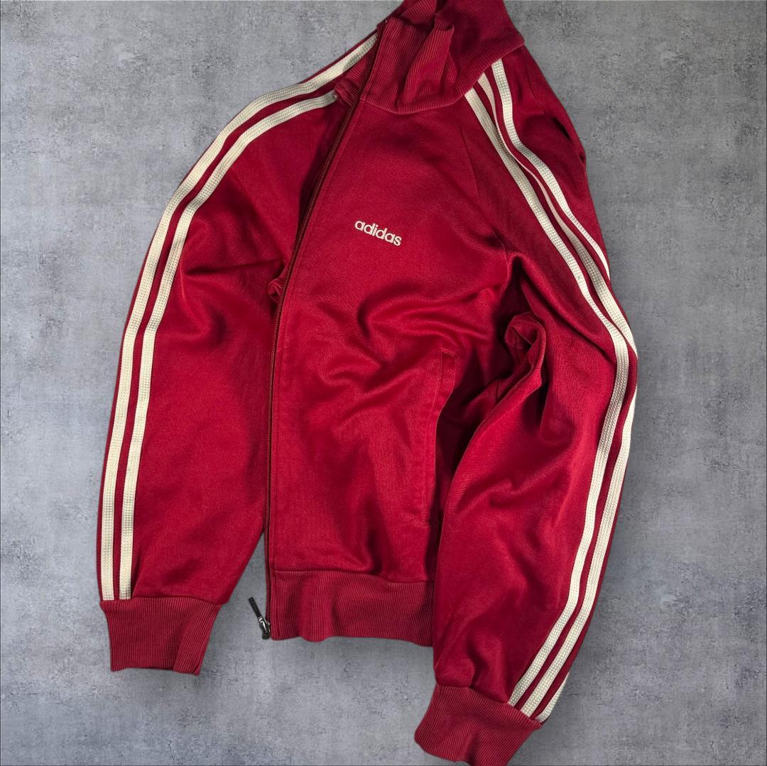 00s adidas アディダス トラックジャケット 赤 白ライン