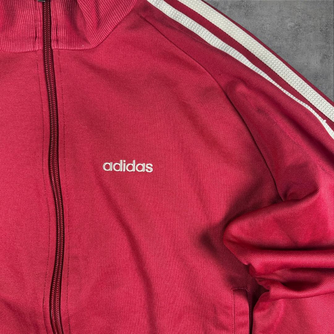 00s adidas アディダス トラックジャケット 赤 白ライン