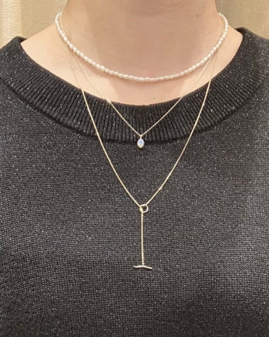 ete [レイヤード] K10YG セミロング ラリエット　美品