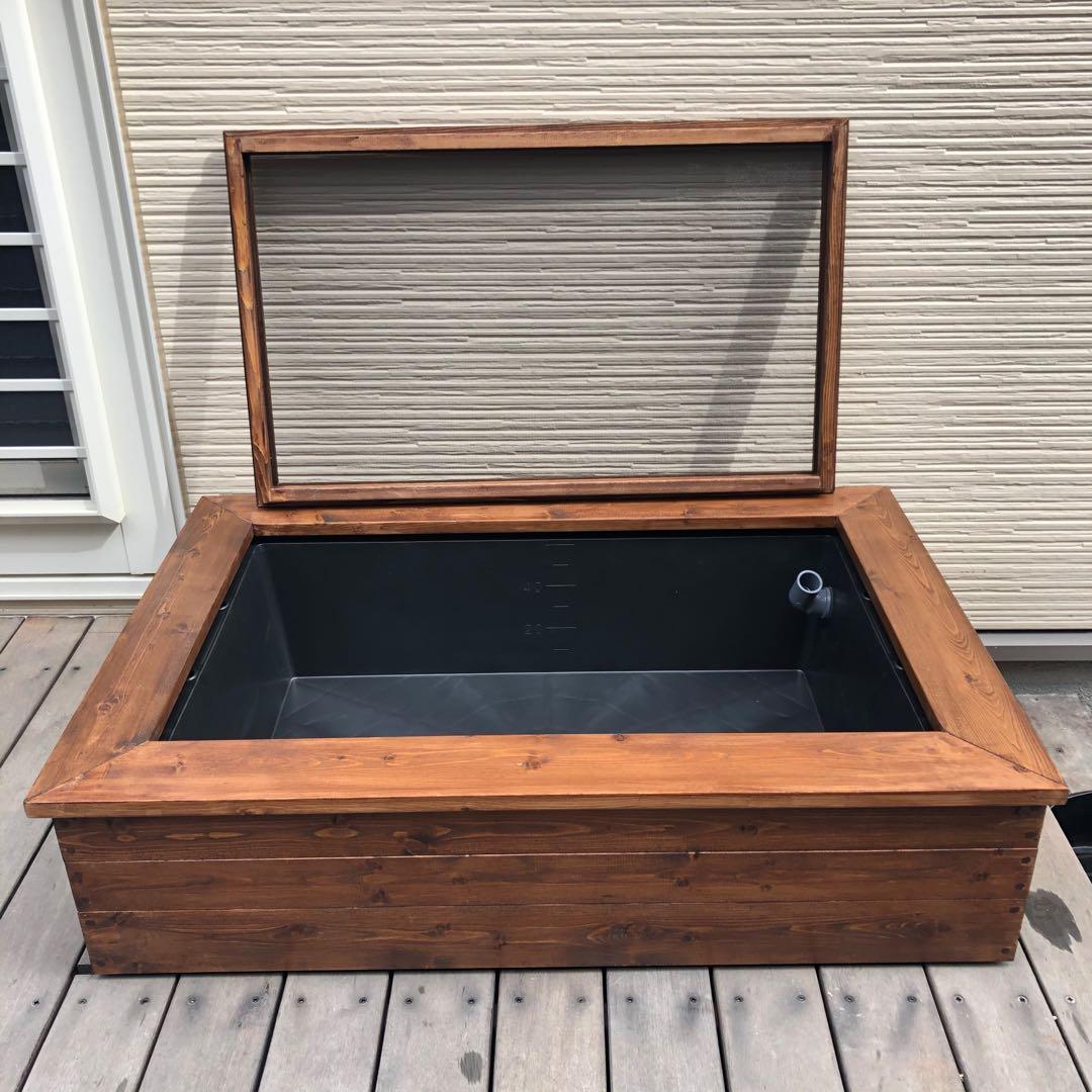 はる様オーダー品　ビオトープ木枠 トロ船60L用 網枠付き