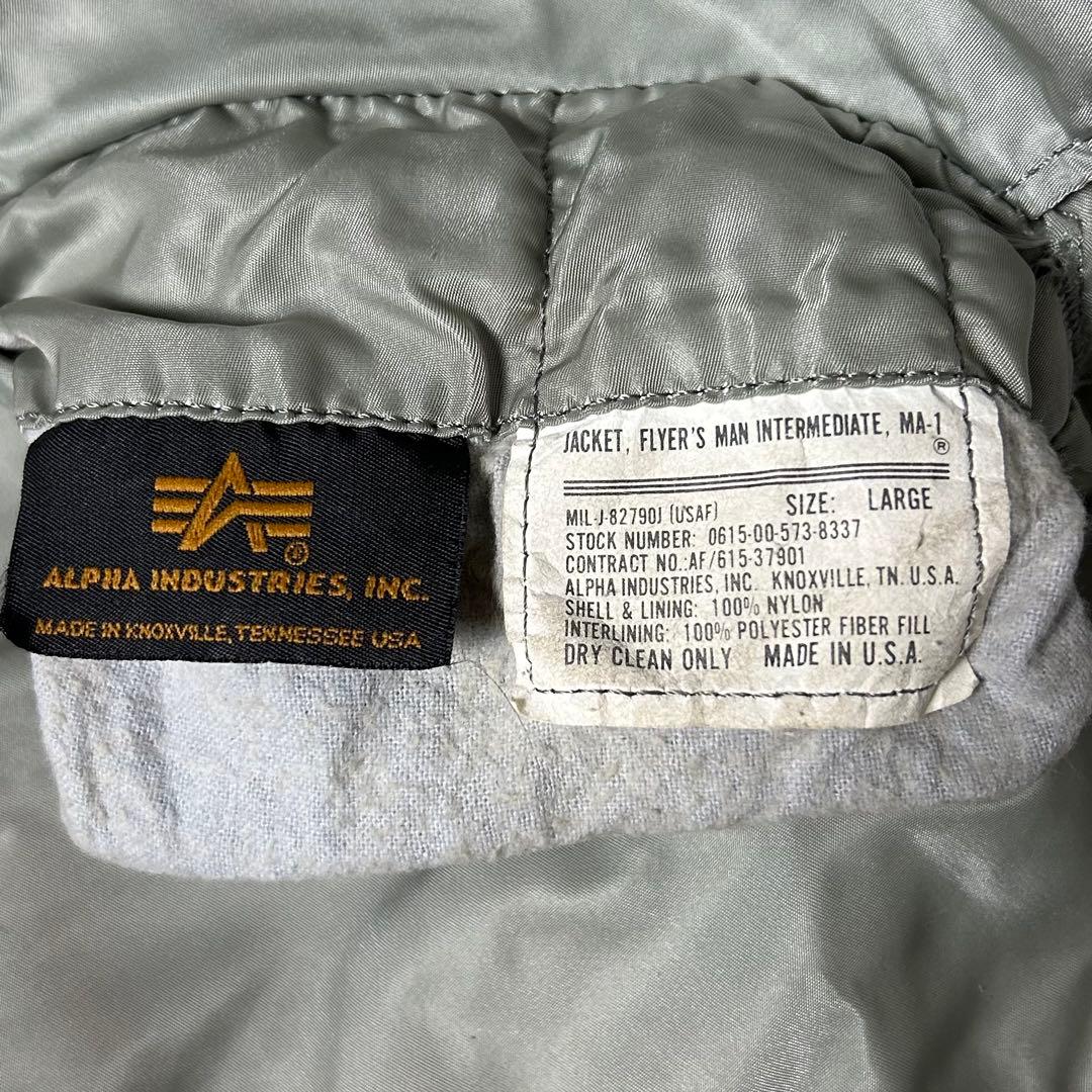 希少✨ 90s USA製 アルファ MA-1 グレー L フライトジャケット