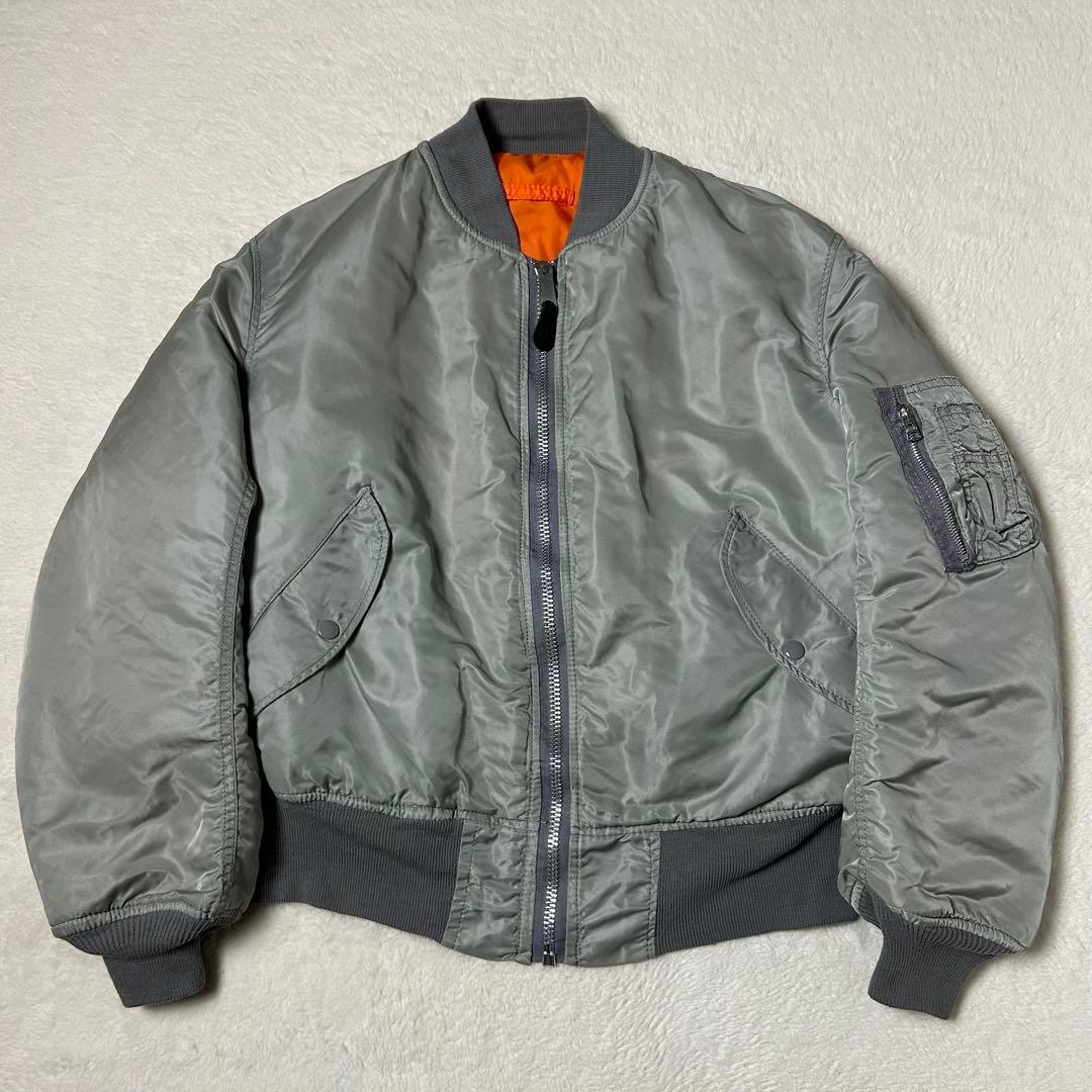 希少✨ 90s USA製 アルファ MA-1 グレー L フライトジャケット