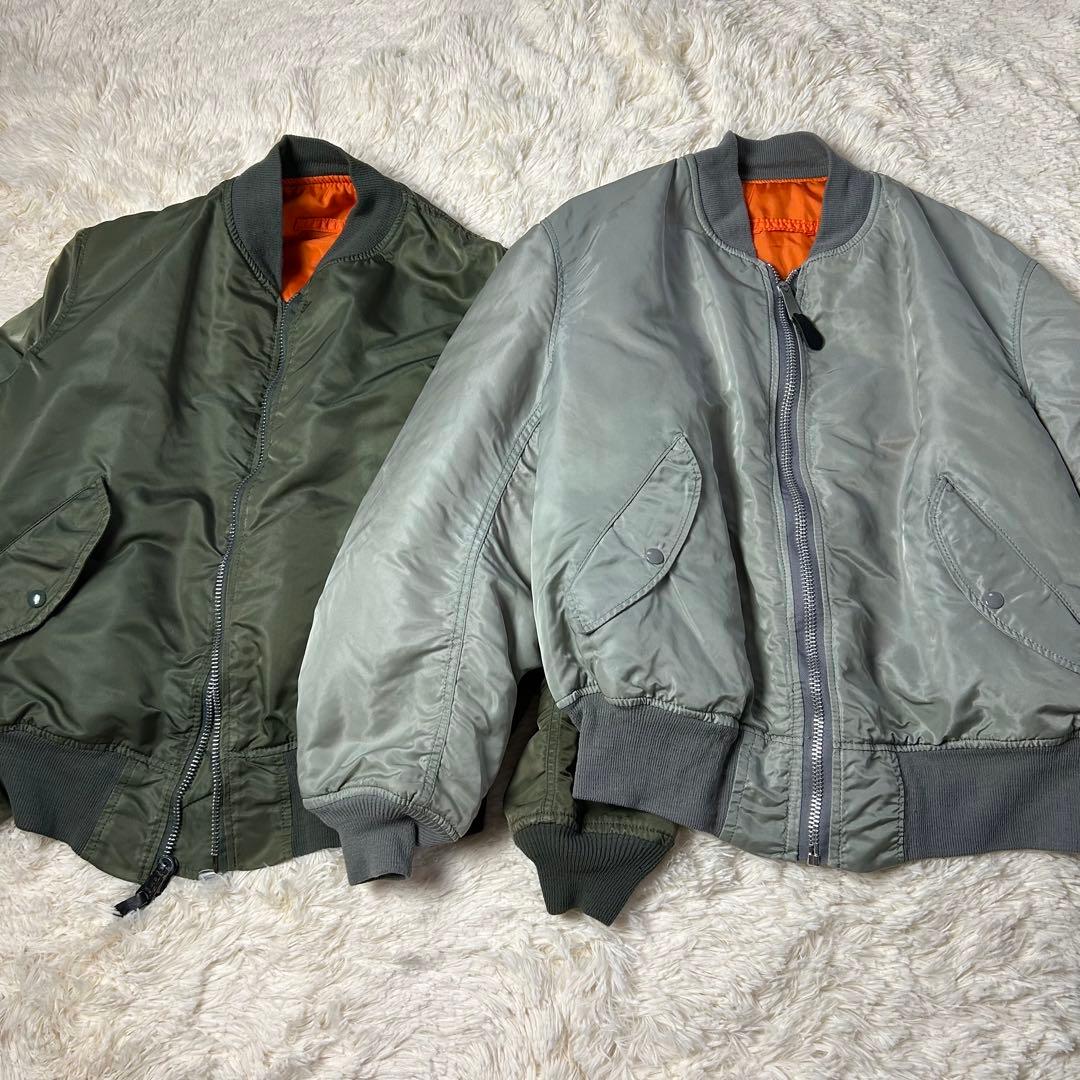 希少✨ 90s USA製 アルファ MA-1 グレー L フライトジャケット