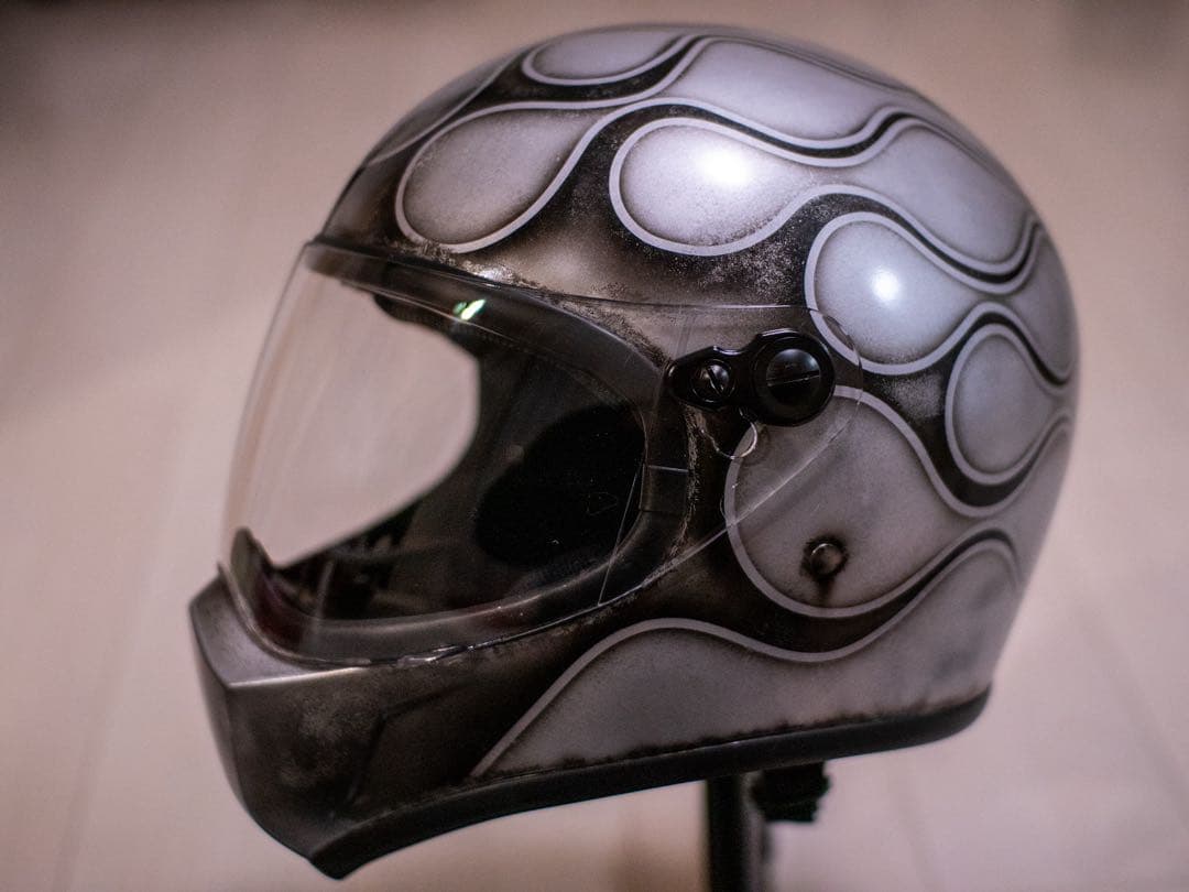 フルフェイス　ドラッグタイプ　クラシック　シルバーエイジング黒フレア