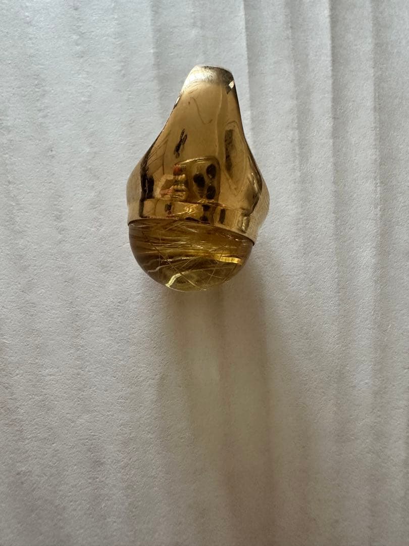 K18ルチルクォーツ 指輪 金運 パワーストーン