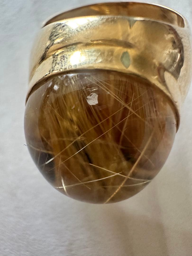 K18ルチルクォーツ 指輪 金運 パワーストーン