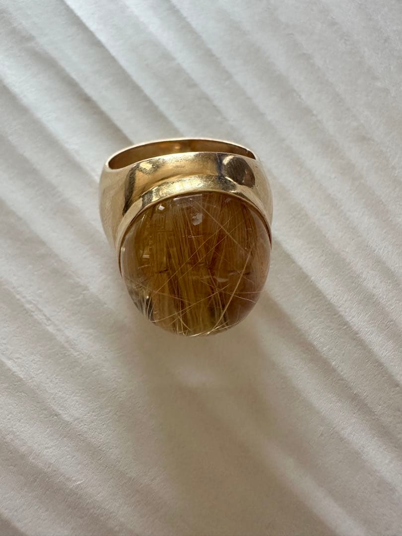 K18ルチルクォーツ 指輪 金運 パワーストーン