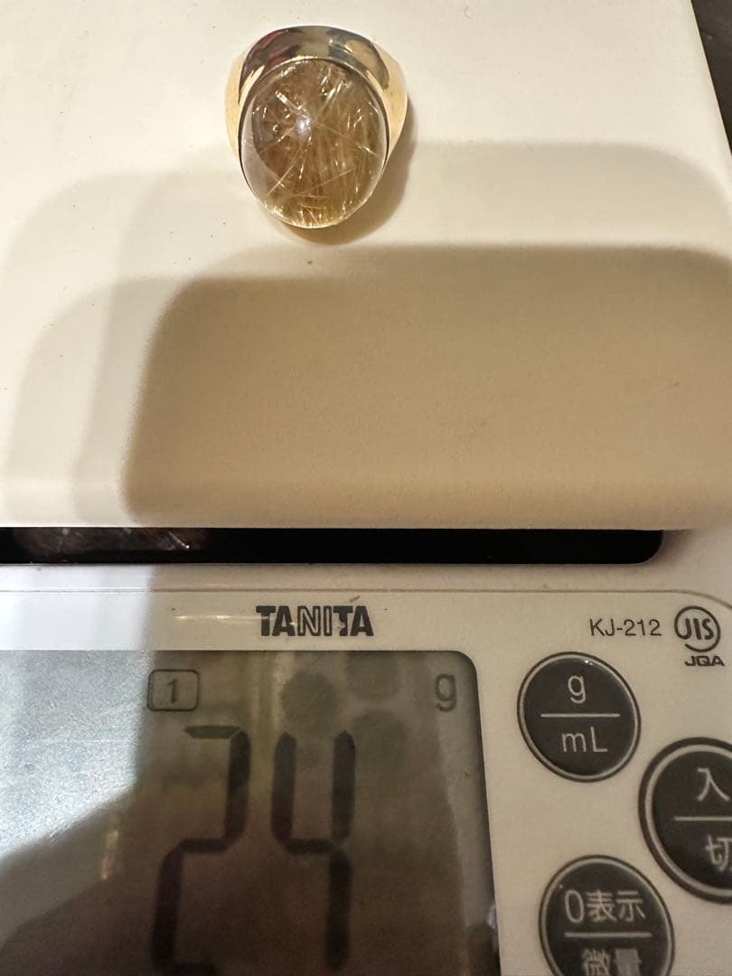 K18ルチルクォーツ 指輪 金運 パワーストーン