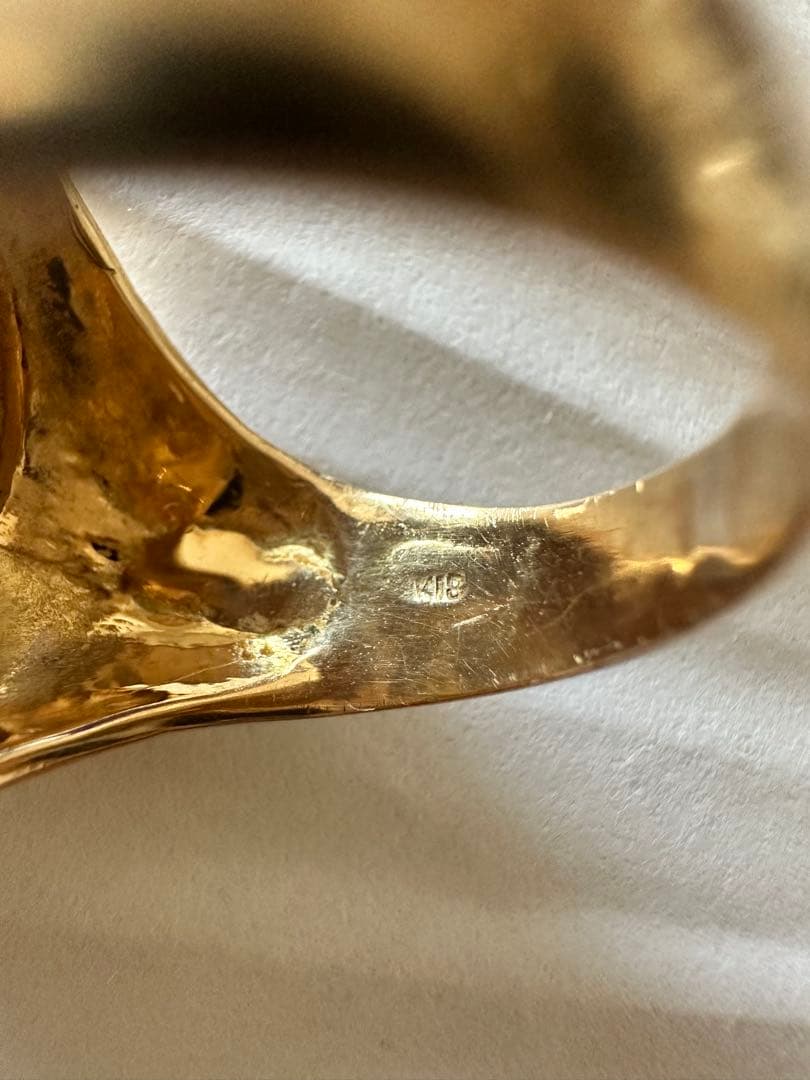 K18ルチルクォーツ 指輪 金運 パワーストーン