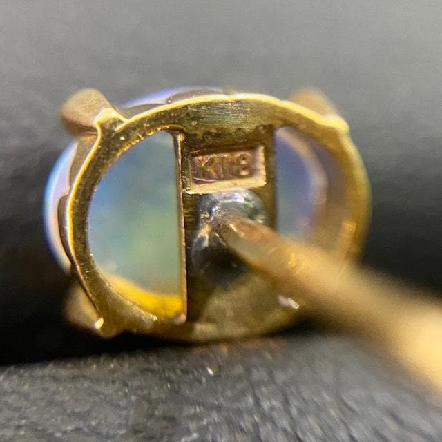 K18 オパール　ピン　総重量約3.9ｇ　アンティーク　装飾ピン カフス