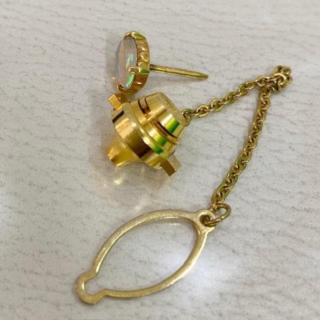 K18 オパール　ピン　総重量約3.9ｇ　アンティーク　装飾ピン カフス