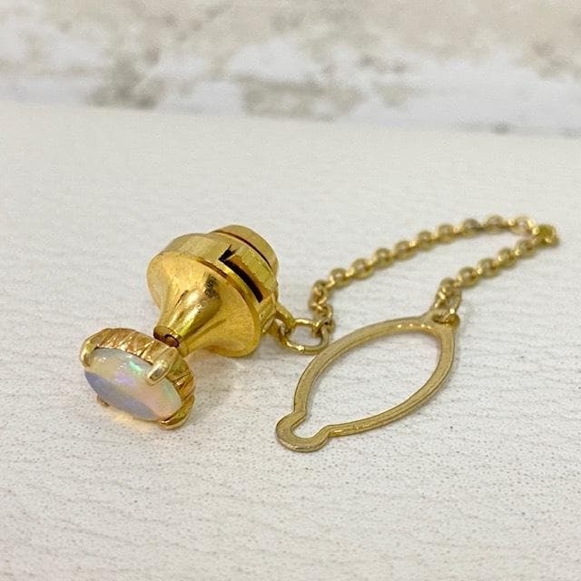 K18 オパール　ピン　総重量約3.9ｇ　アンティーク　装飾ピン カフス
