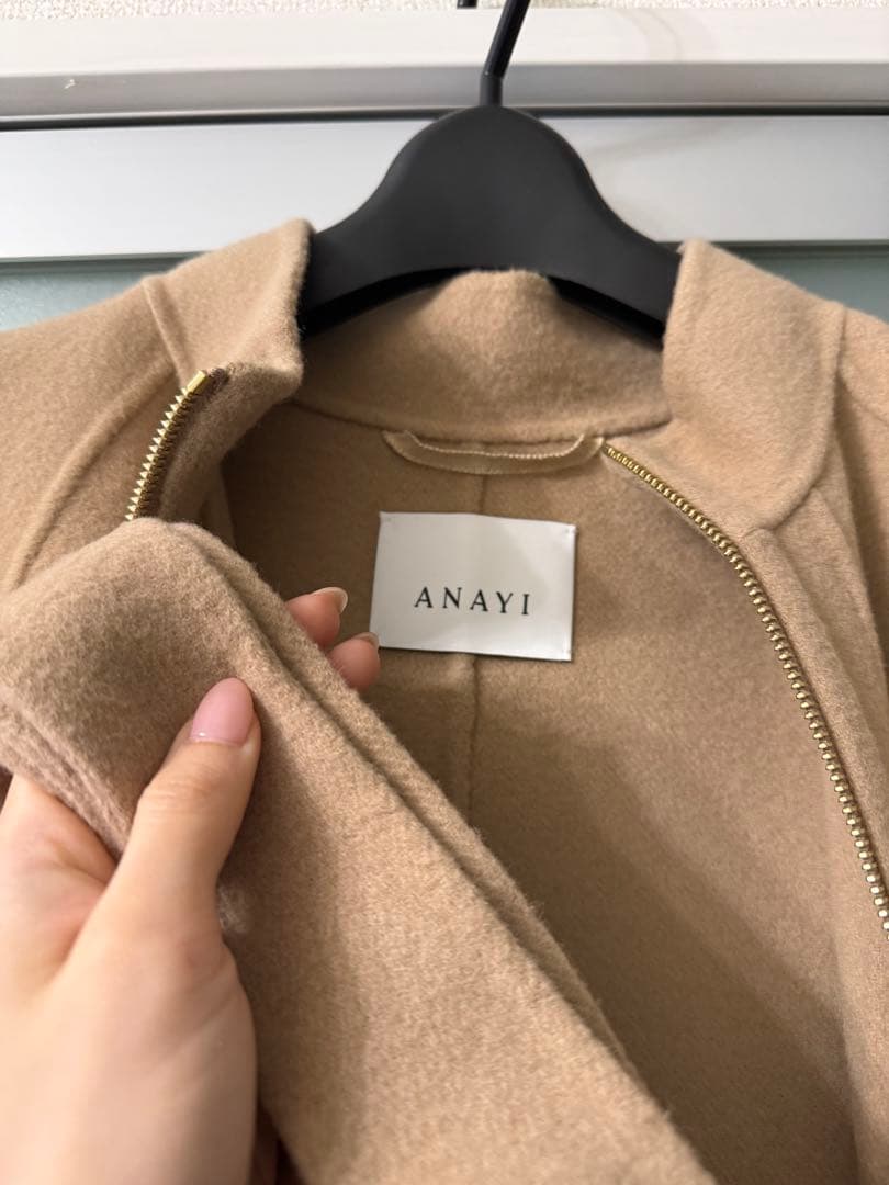 ※専用　ANAYI シャルムビーバーミドルケープコート 36 キャメル