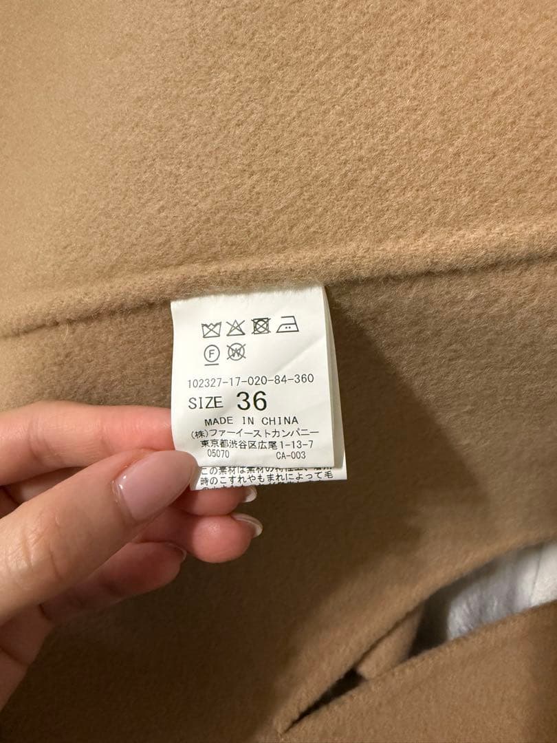 ※専用　ANAYI シャルムビーバーミドルケープコート 36 キャメル
