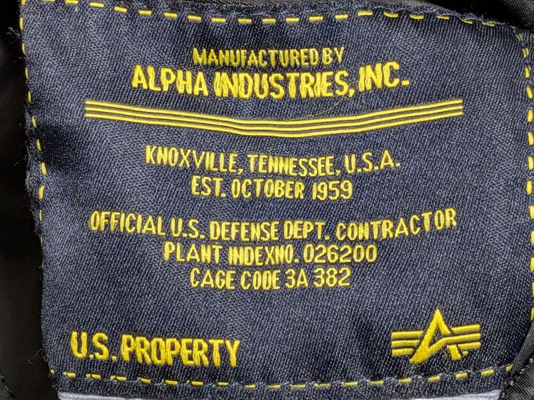 美品 アルファインダストリーズ MA-1 黒フライトジャケット 空軍 米国古着S