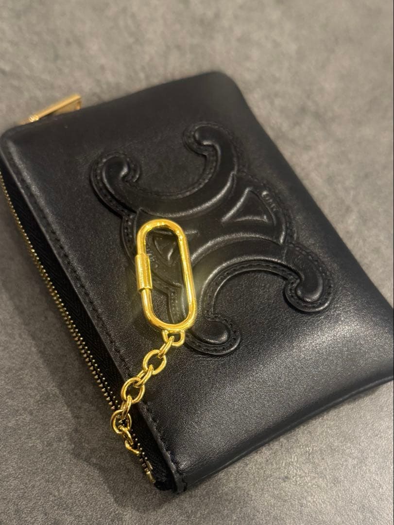 CELINE ブラック レザー ケース