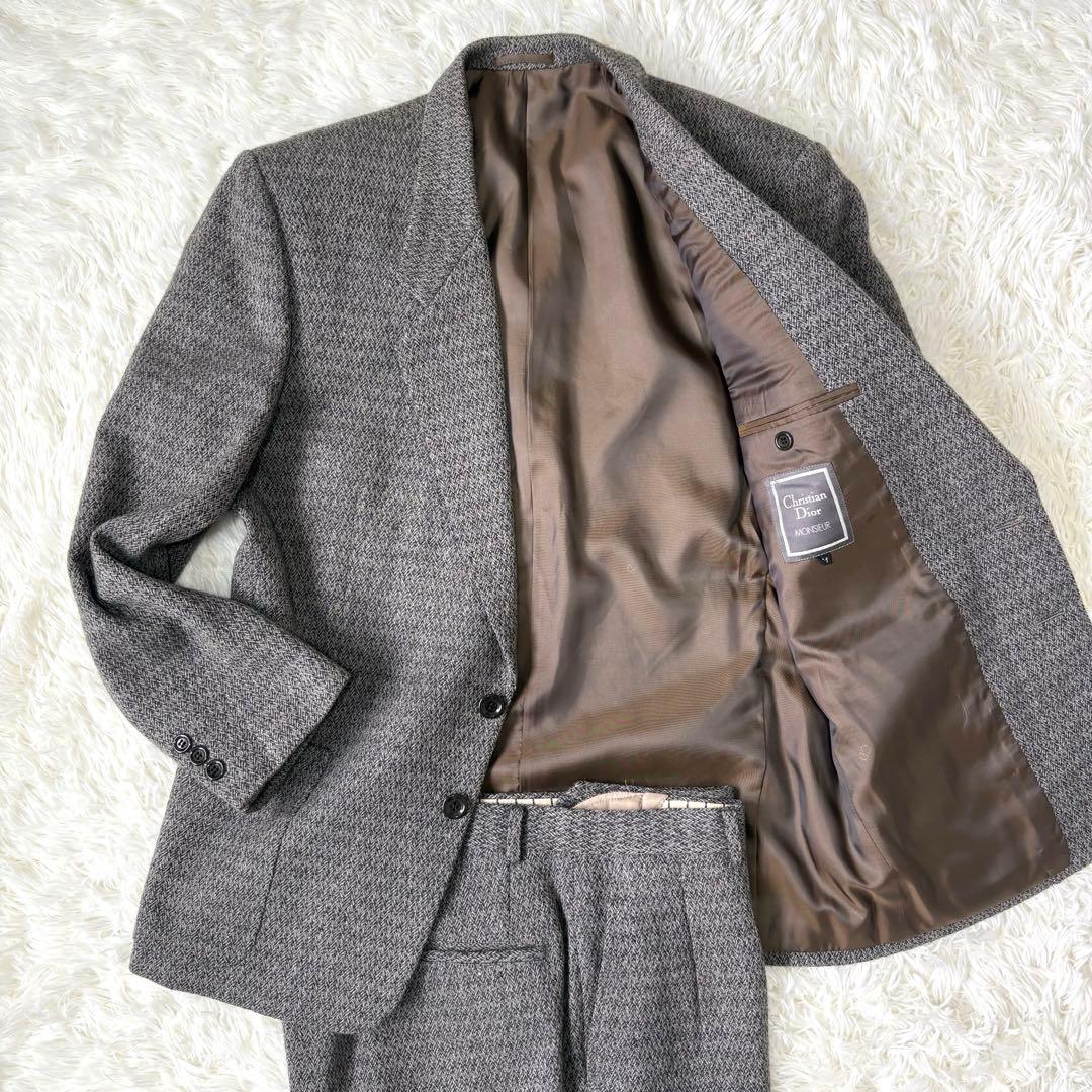 【美品】クリスチャンディオール　ヘリンボーン　ウール　セットアップ　ヴィンテージ