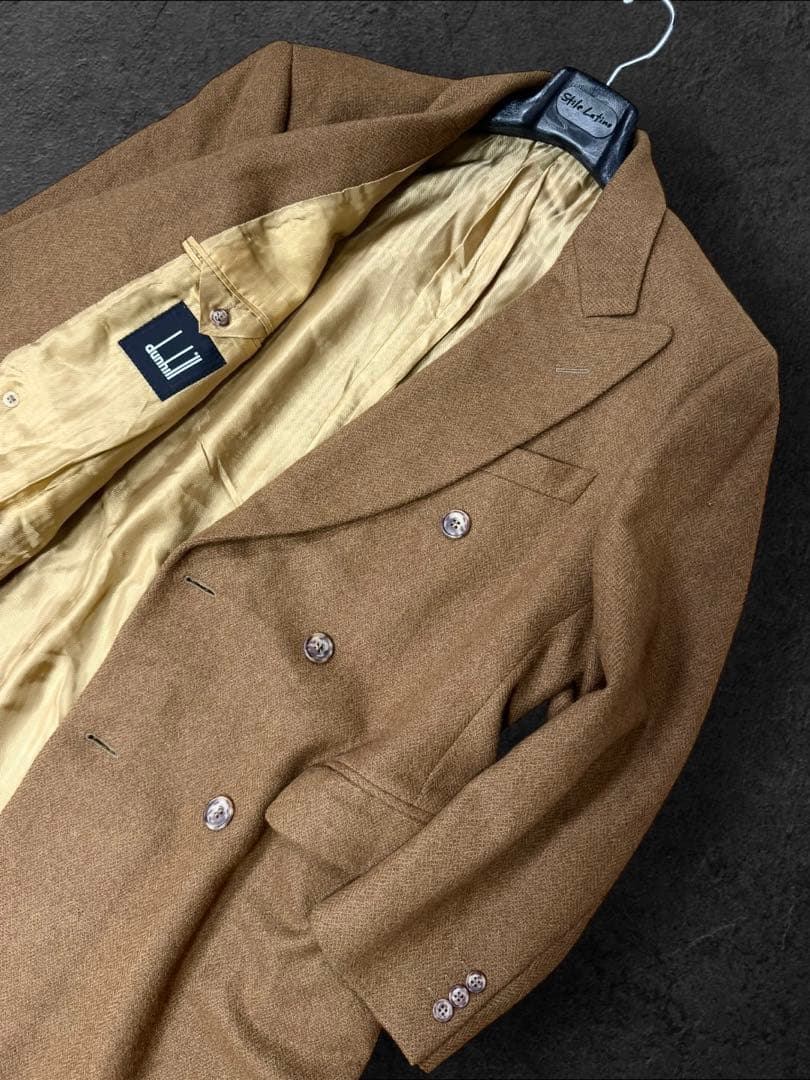 GE04定価70万【DUNHILL/ダンヒル】キャメルアルパカ チェスターコート