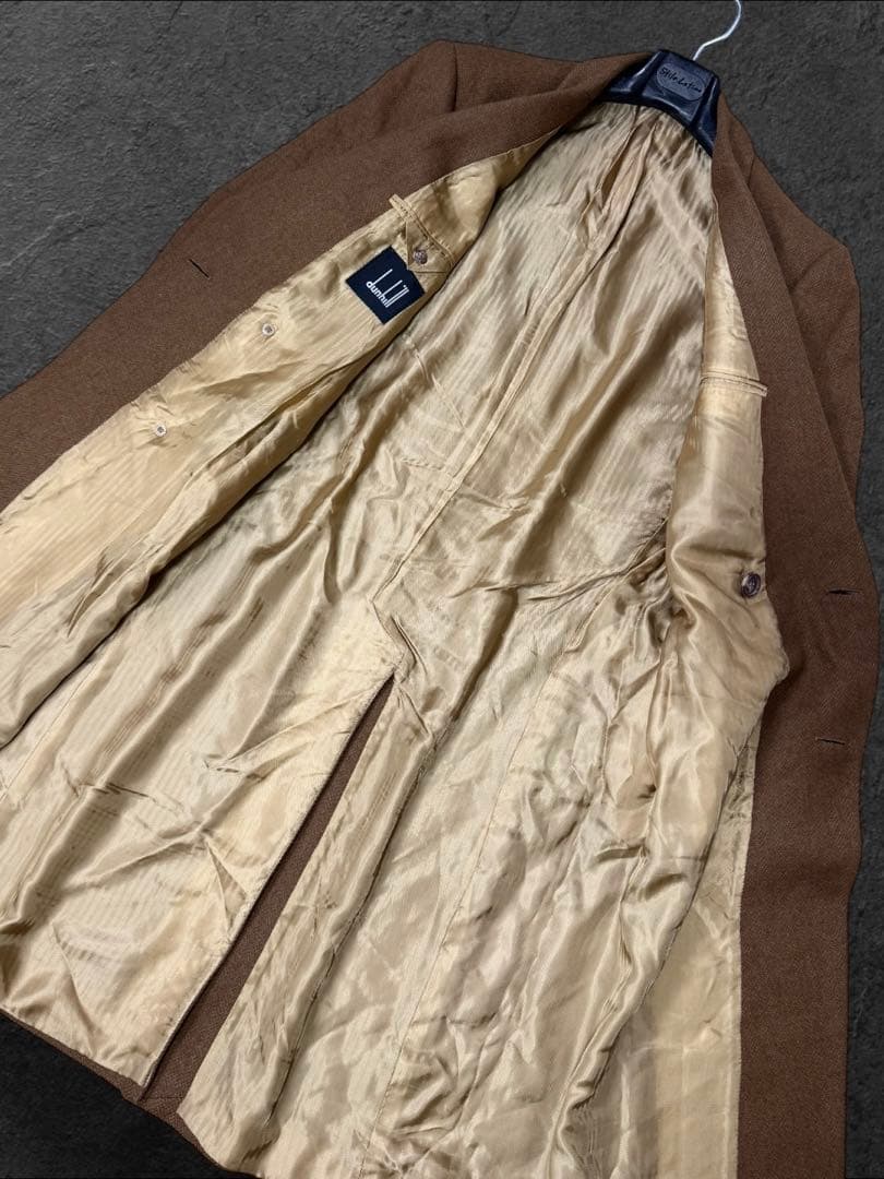 GE04定価70万【DUNHILL/ダンヒル】キャメルアルパカ チェスターコート