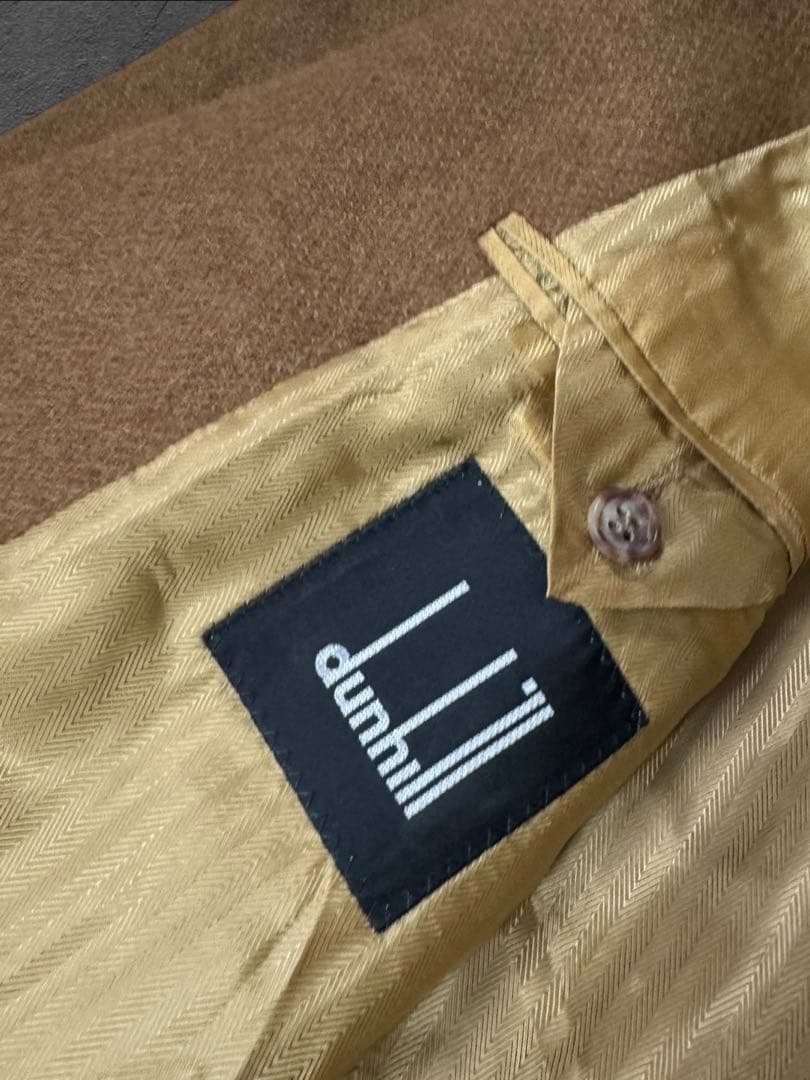 GE04定価70万【DUNHILL/ダンヒル】キャメルアルパカ チェスターコート
