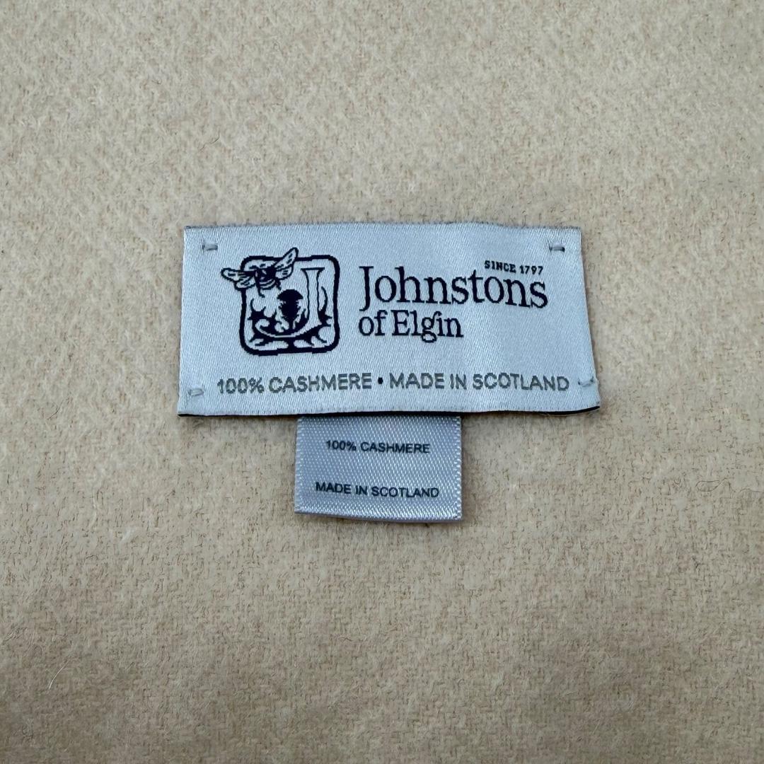 15801✨ジョンストンズ カシミヤ100% 大判ストール 無地 ベージュ