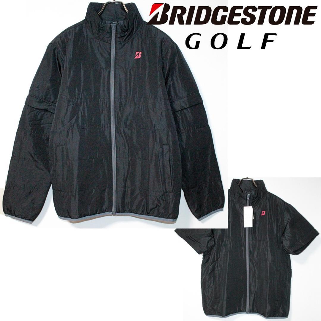 未使用 ブリヂストンゴルフ 長袖半袖 2WAY 中綿ブルゾン Lサイズ 黒