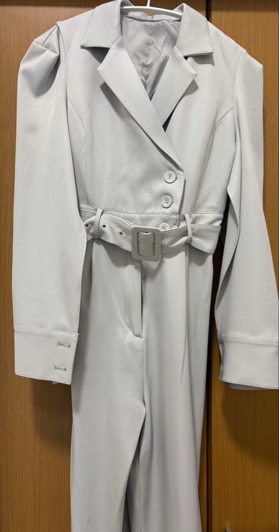  PARTY　ベルト付ケープ風オールインワン