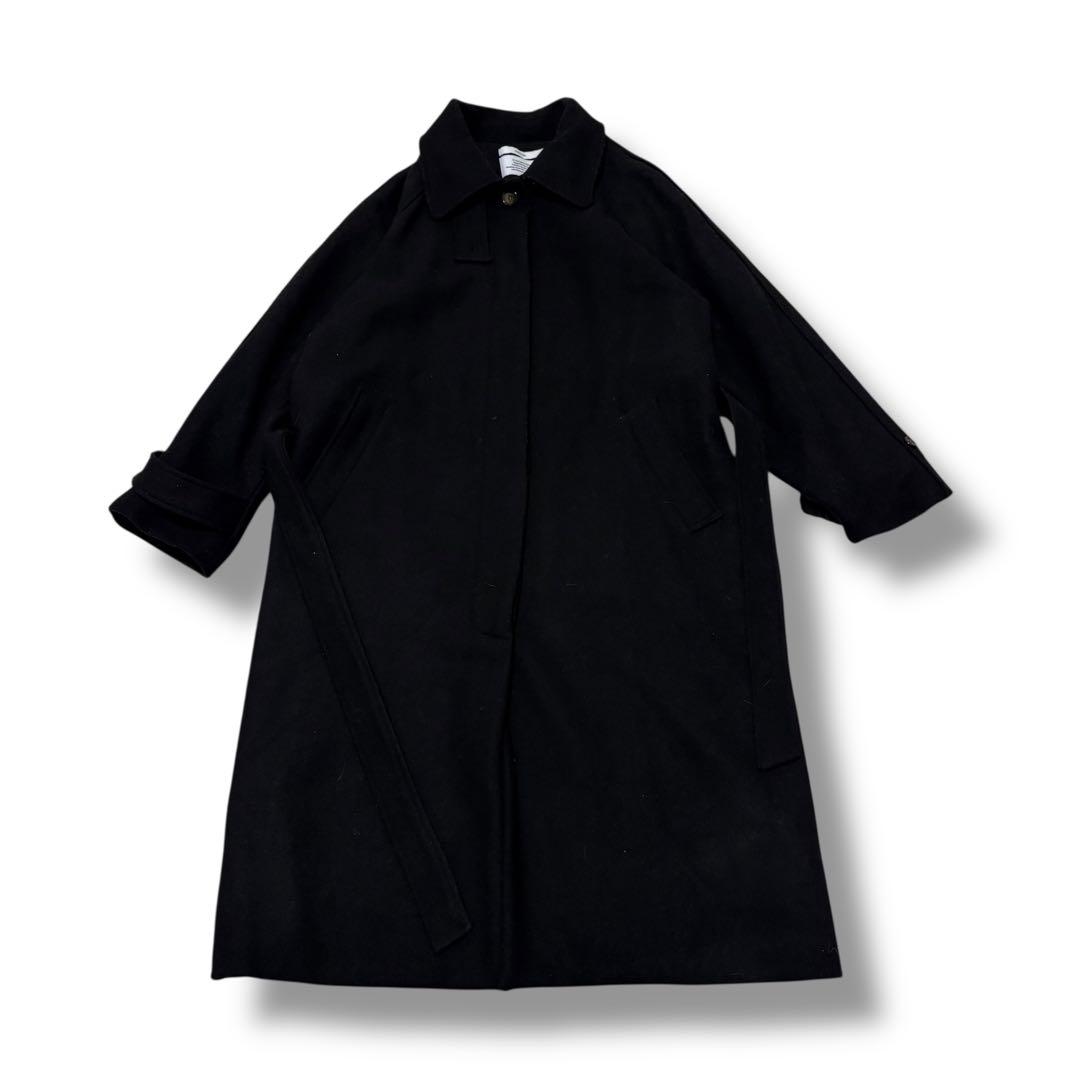 【極美品】OHOTORO Dublin Coat ベルト付き ウールコート 黒