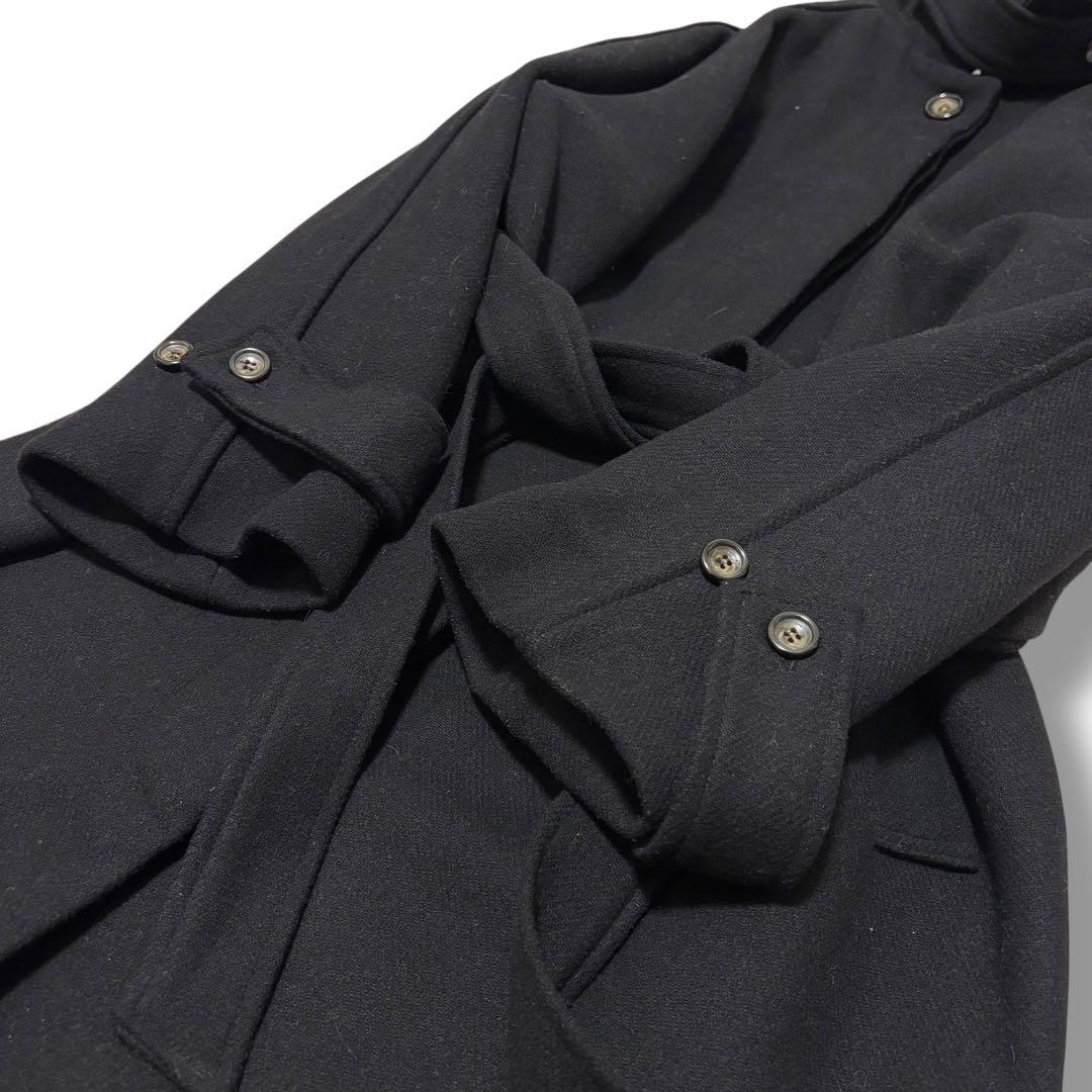 【極美品】OHOTORO Dublin Coat ベルト付き ウールコート 黒