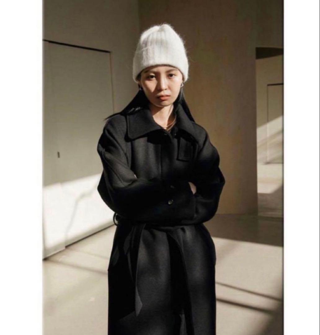 【極美品】OHOTORO Dublin Coat ベルト付き ウールコート 黒