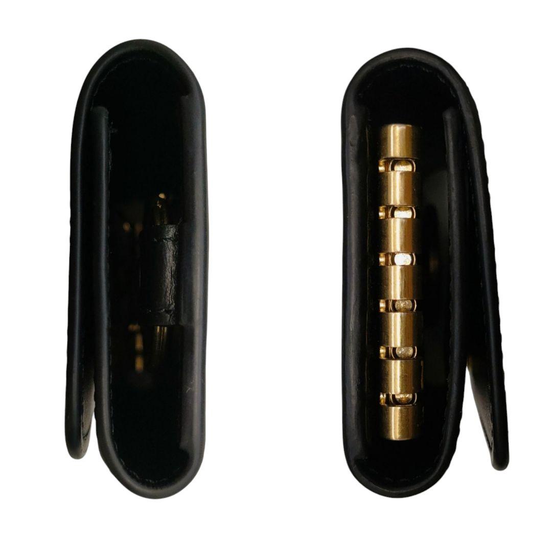 セリーヌ　6連キーケース　トリオンフ　ブラック　ゴールド　レザー