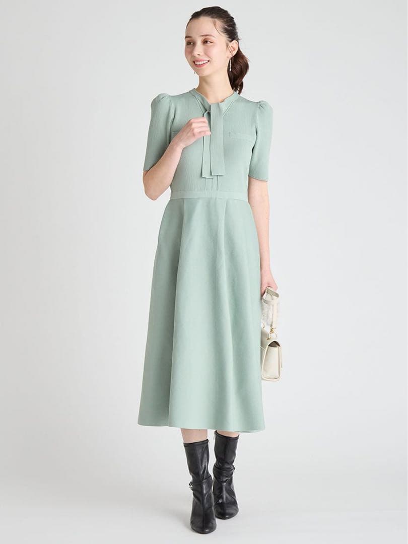 美品✨CELFORD ボウタイニットワンピース　S 25AW MNT 完売品