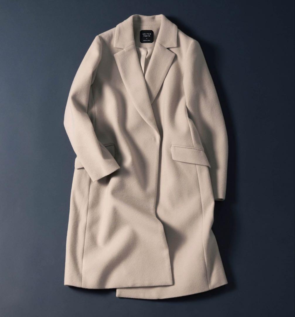 UNITED TOKYOコンフィメルトンチェスター ロングコート アイボリー　S