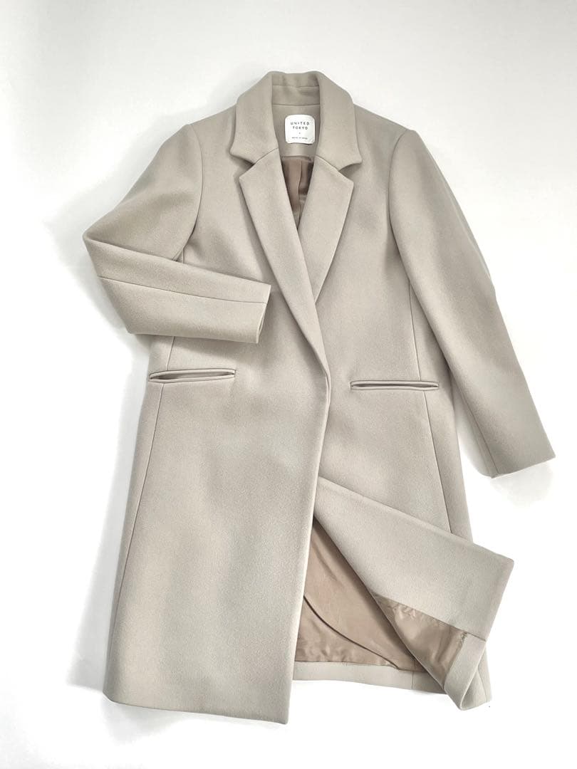 UNITED TOKYOコンフィメルトンチェスター ロングコート アイボリー　S