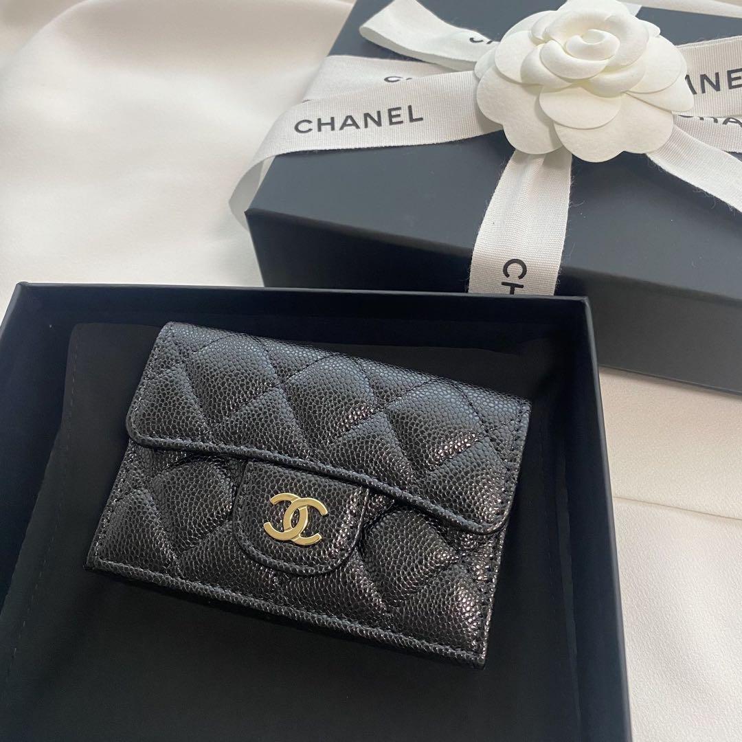 シャネル マトラッセ キャビアスキン 三つ折り財布 ブラック 新品未使用