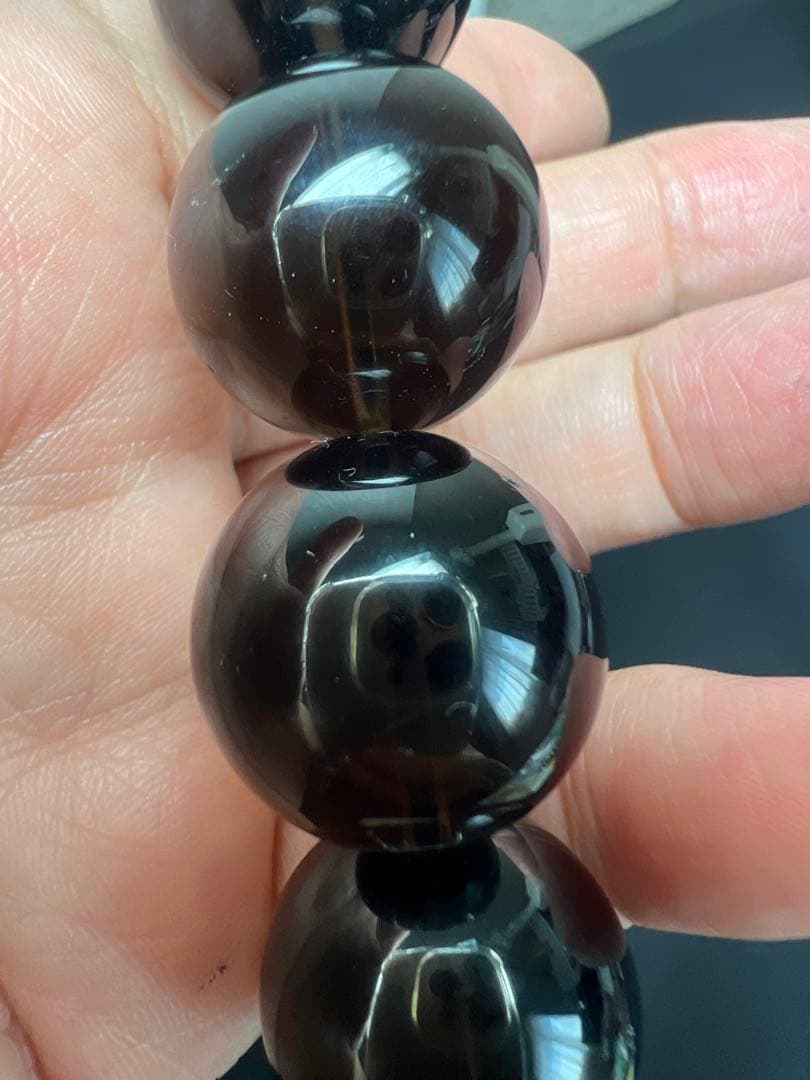 魔除けの王様⭐︎モリオンブレス　大玉20ミリ