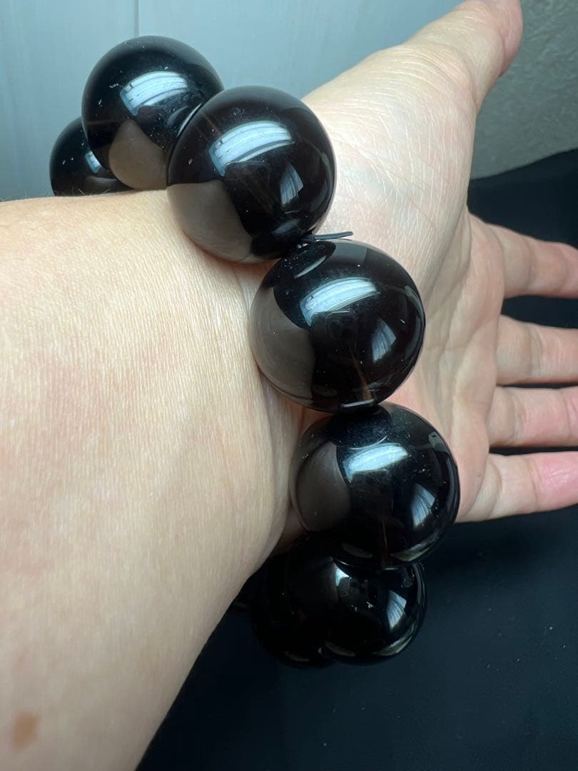 魔除けの王様⭐︎モリオンブレス　大玉20ミリ