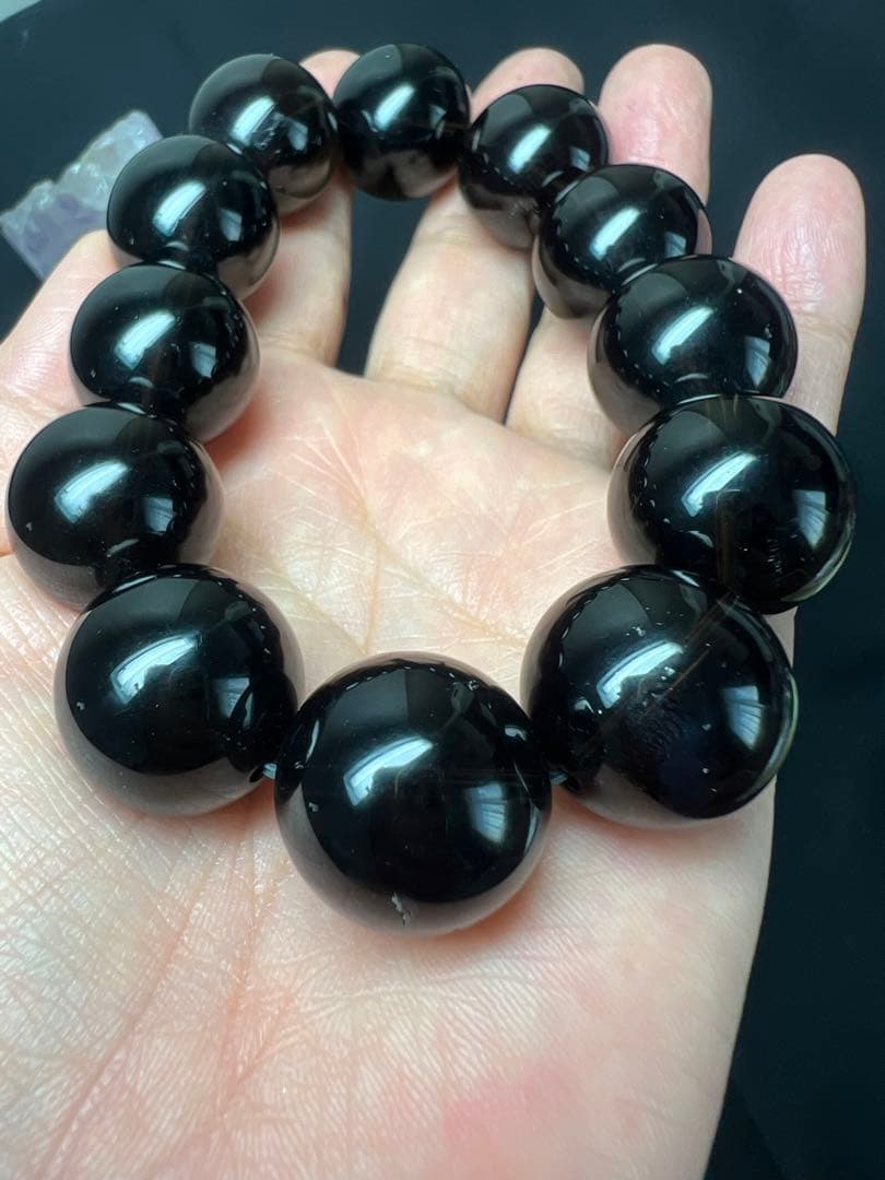 魔除けの王様⭐︎モリオンブレス　大玉20ミリ