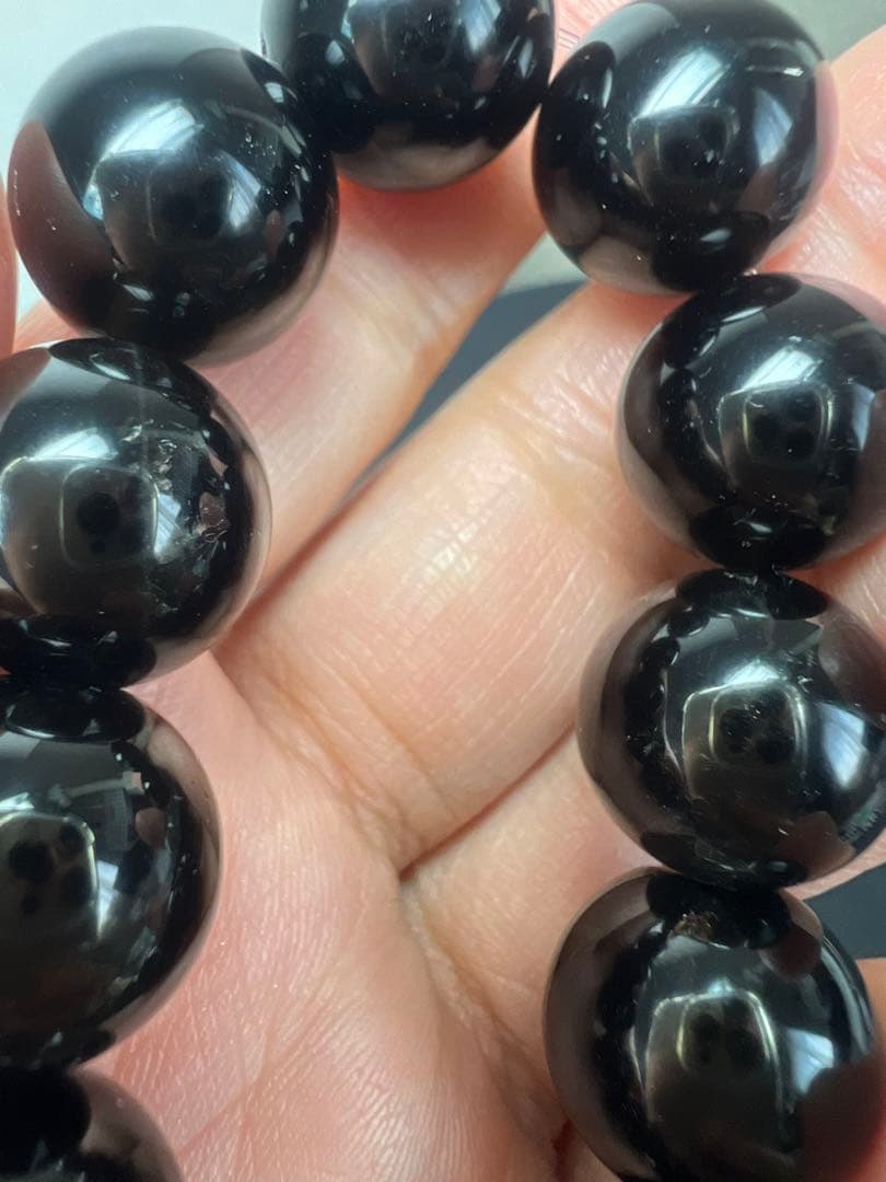 魔除けの王様⭐︎モリオンブレス　大玉20ミリ