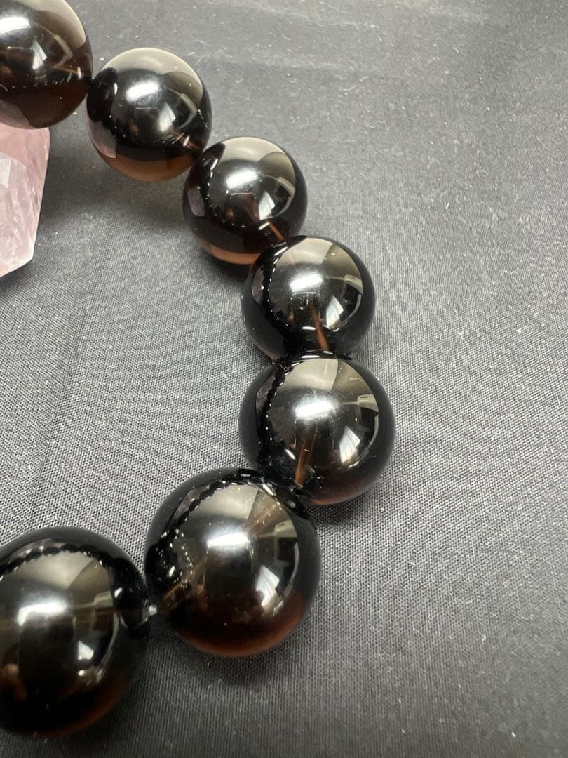 魔除けの王様⭐︎モリオンブレス　大玉20ミリ