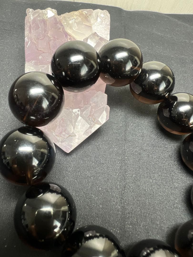 魔除けの王様⭐︎モリオンブレス　大玉20ミリ