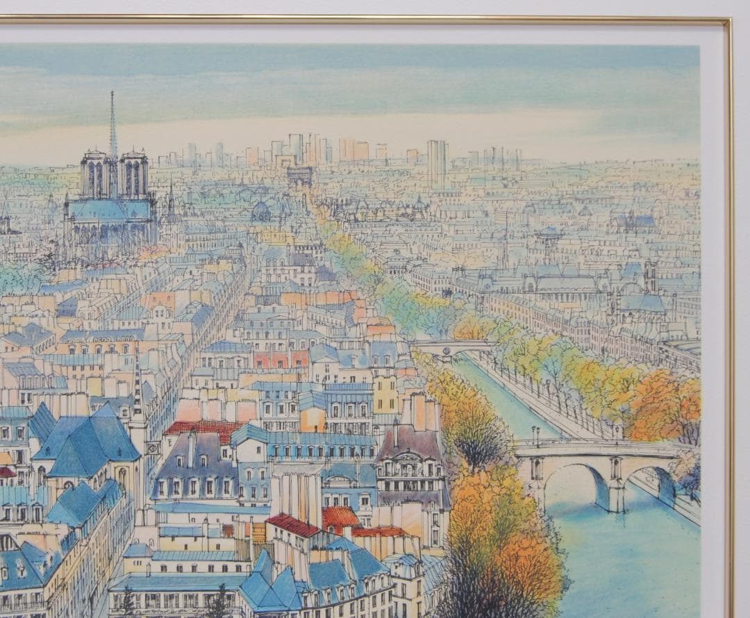 ロルフ ラフルスキー 「 セーヌの流れ 」 リトグラフ フランス パリ 風景画
