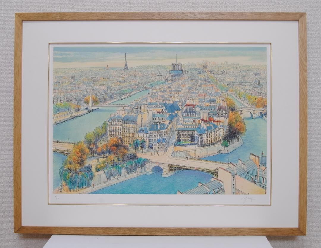 ロルフ ラフルスキー 「 セーヌの流れ 」 リトグラフ フランス パリ 風景画